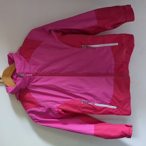 LL Bean Jacket Pink Waterproof Hooded Rain Coat 8 - Picture 11 of 11